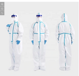 PPE White Protective Suit Blue Tape Sealed Seams